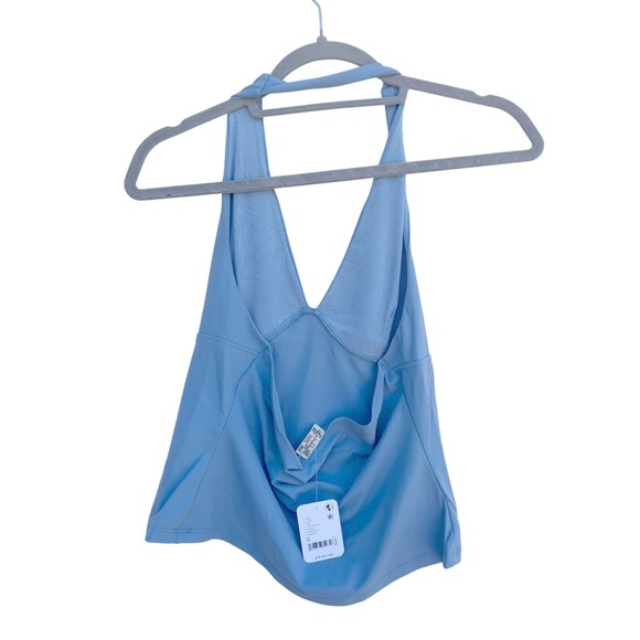 NWT Free People Intimately Still Here Halter Cami, Dusted Blue, Sz M - Picture 3 of 4